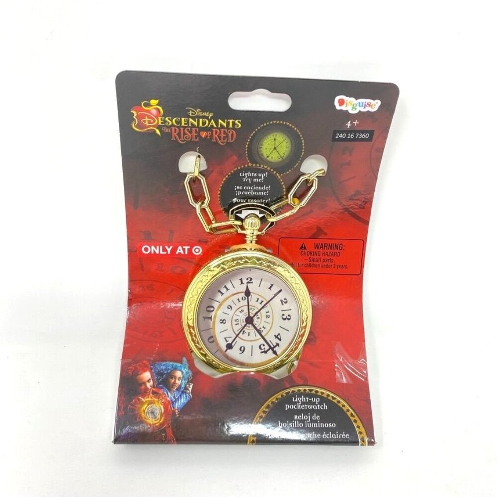 Disney Descendants Kids' Halloween Accessory Light Up Pocket Watch Rise Of Red